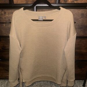 Soft Surroundings Beige Ribbed Sweater